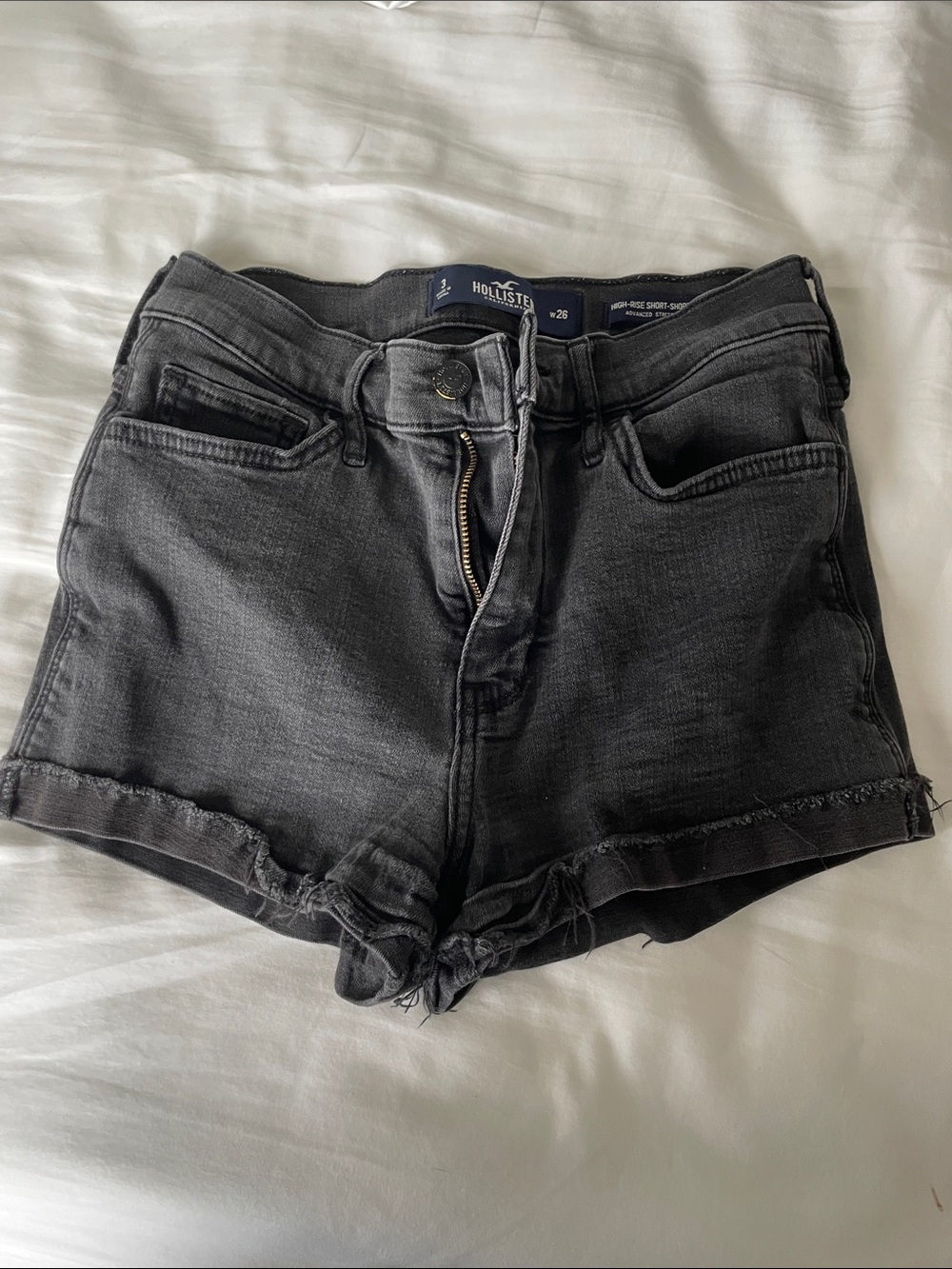 Hollister Women’s Dark Gray High-Rise Denim Shorts